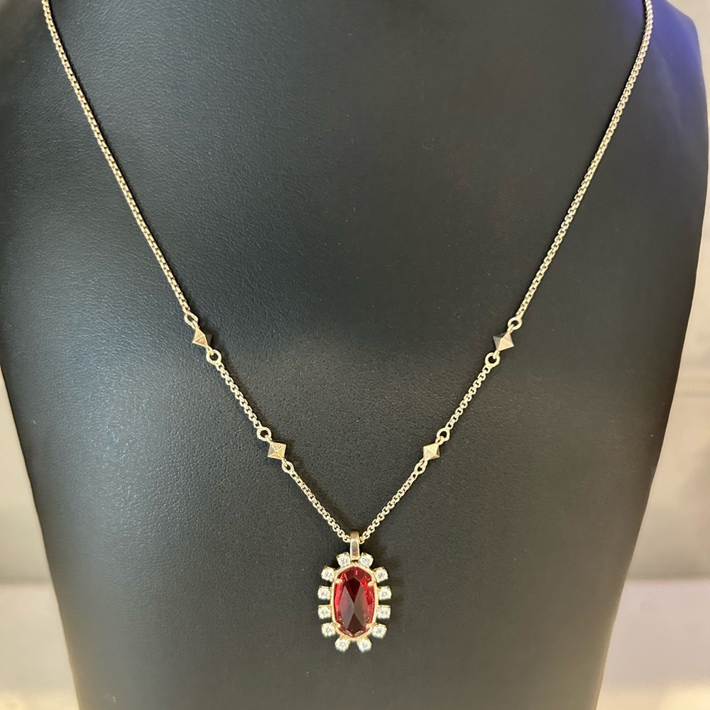 Kendra Scott Brett Pendant Necklace with Ruby Red Stone - Picture 4 of 6